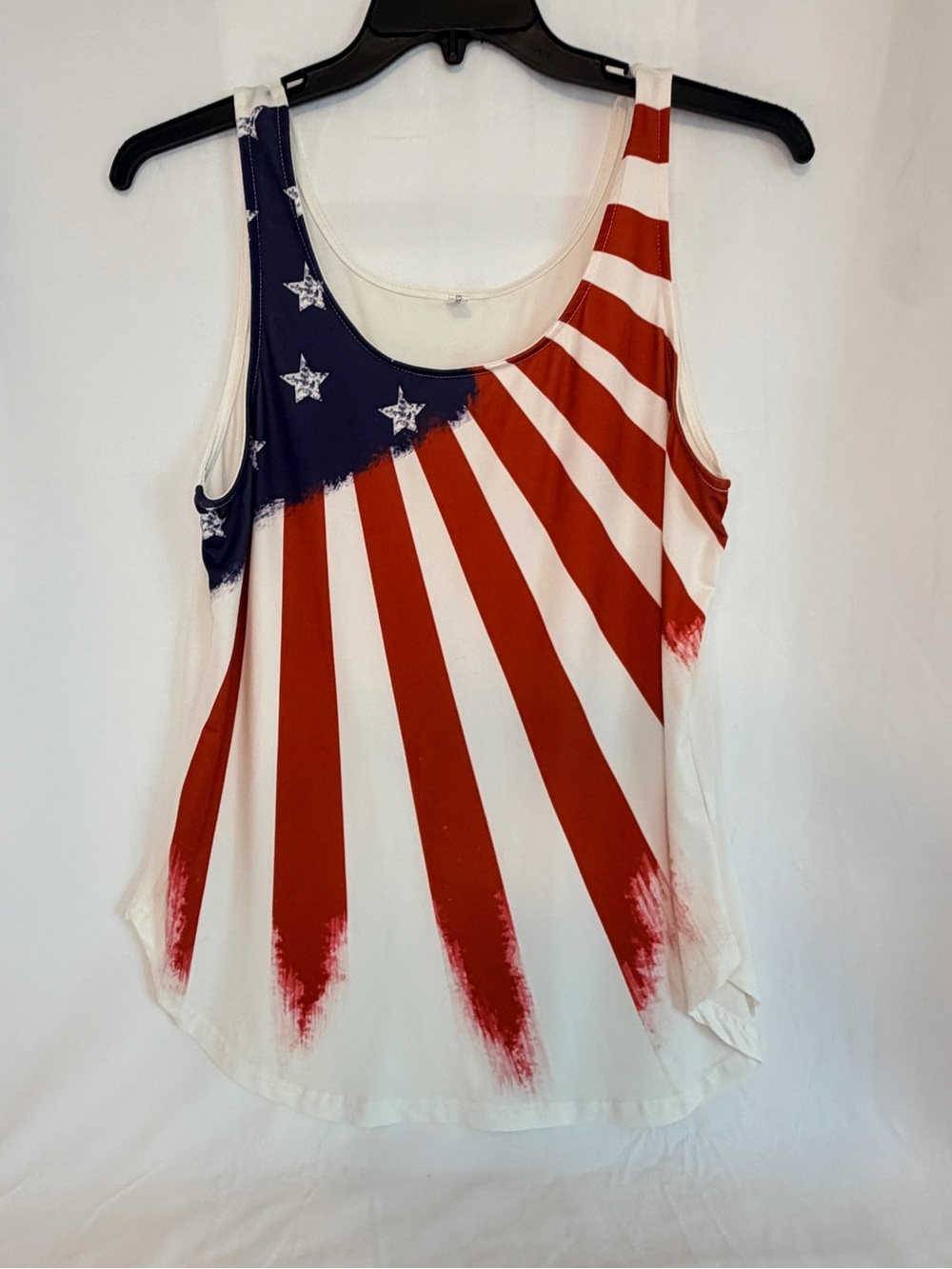 Dressfo women’s Patriotic Red White Blue Sleeveless Tank Top